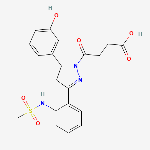 4-[5-(3-hydroxyphenyl)-3-(2-methanesulfonamidophenyl)-4,5-dihydro-1H-pyrazol-1-yl]-4-oxobutanoic acid