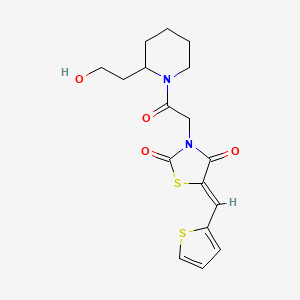 (5Z)-3-{2-[2-(2-hydroxyethyl)piperidin-1-yl]-2-oxoethyl}-5-(thiophen-2-ylmethylidene)-1,3-thiazolidine-2,4-dione