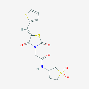 N-(1,1-dioxidotetrahydrothiophen-3-yl)-2-[(5Z)-2,4-dioxo-5-(thiophen-2-ylmethylidene)-1,3-thiazolidin-3-yl]acetamide