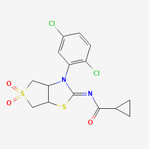 N-[(2Z)-3-(2,5-dichlorophenyl)-5,5-dioxidotetrahydrothieno[3,4-d][1,3]thiazol-2(3H)-ylidene]cyclopropanecarboxamide