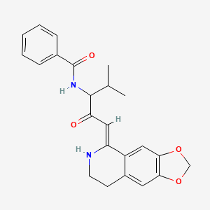 (Z)-N-(1-(7,8-dihydro-[1,3]dioxolo[4,5-g]isoquinolin-5(6H)-ylidene)-4-methyl-2-oxopentan-3-yl)benzamide