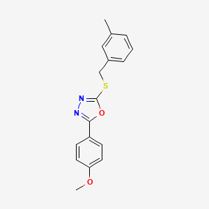 molecular formula C17H16N2O2S B12207807 2-(4-Methoxyphenyl)-5-[(3-methylbenzyl)sulfanyl]-1,3,4-oxadiazole 