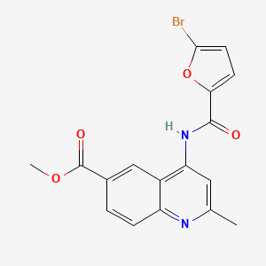 molecular formula C17H13BrN2O4 B12207808 Methyl 4-{[(5-bromofuran-2-yl)carbonyl]amino}-2-methylquinoline-6-carboxylate 