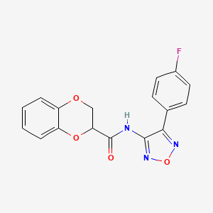 molecular formula C17H12FN3O4 B12207812 N-[4-(4-fluorophenyl)-1,2,5-oxadiazol-3-yl]-2,3-dihydro-1,4-benzodioxine-2-carboxamide 