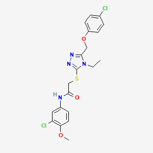 N-(3-chloro-4-methoxyphenyl)-2-({5-[(4-chlorophenoxy)methyl]-4-ethyl-4H-1,2,4-triazol-3-yl}sulfanyl)acetamide