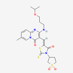 3-{(Z)-[3-(1,1-dioxidotetrahydrothiophen-3-yl)-4-oxo-2-thioxo-1,3-thiazolidin-5-ylidene]methyl}-7-methyl-2-{[3-(propan-2-yloxy)propyl]amino}-4H-pyrido[1,2-a]pyrimidin-4-one