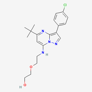 molecular formula C20H25ClN4O2 B12207866 2-(2-{[5-Tert-butyl-3-(4-chlorophenyl)pyrazolo[1,5-a]pyrimidin-7-yl]amino}ethoxy)ethanol 