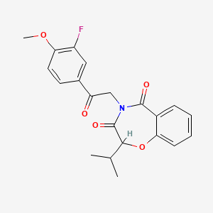 molecular formula C21H20FNO5 B12207901 4-[2-(3-fluoro-4-methoxyphenyl)-2-oxoethyl]-2-(propan-2-yl)-1,4-benzoxazepine-3,5(2H,4H)-dione 