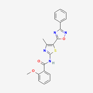 2-methoxy-N-[(2E)-4-methyl-5-(3-phenyl-1,2,4-oxadiazol-5-yl)-1,3-thiazol-2(3H)-ylidene]benzamide