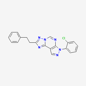 10-(2-Chlorophenyl)-4-(2-phenylethyl)-3,5,6,8,10,11-hexaazatricyclo[7.3.0.0^{2,6}]dodeca-1(9),2,4,7,11-pentaene