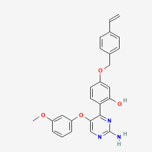 2-[2-Amino-5-(3-methoxyphenoxy)pyrimidin-4-yl]-5-[(4-ethenylbenzyl)oxy]phenol