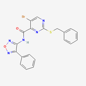 2-(benzylsulfanyl)-5-bromo-N-(4-phenyl-1,2,5-oxadiazol-3-yl)pyrimidine-4-carboxamide