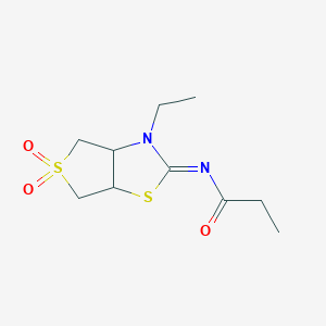 N-[(2Z)-3-ethyl-5,5-dioxidotetrahydrothieno[3,4-d][1,3]thiazol-2(3H)-ylidene]propanamide