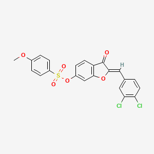 (2Z)-2-(3,4-dichlorobenzylidene)-3-oxo-2,3-dihydro-1-benzofuran-6-yl 4-methoxybenzenesulfonate