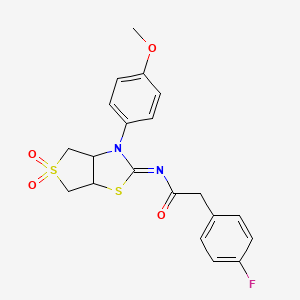 2-(4-fluorophenyl)-N-[(2E)-3-(4-methoxyphenyl)-5,5-dioxidotetrahydrothieno[3,4-d][1,3]thiazol-2(3H)-ylidene]acetamide