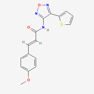 molecular formula C16H13N3O3S B12207991 (2E)-3-(4-methoxyphenyl)-N-[4-(thiophen-2-yl)-1,2,5-oxadiazol-3-yl]prop-2-enamide 