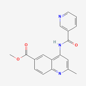 molecular formula C18H15N3O3 B12208008 Methyl 2-methyl-4-(3-pyridylcarbonylamino)quinoline-6-carboxylate 