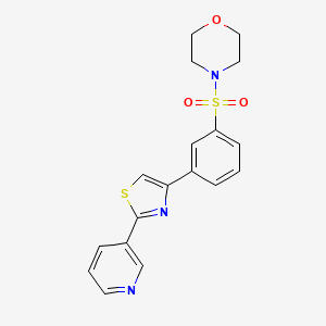 molecular formula C18H17N3O3S2 B12208031 4-[3-(2-Pyridin-3-yl-thiazol-4-yl)-benzenesulfonyl]-morpholine 