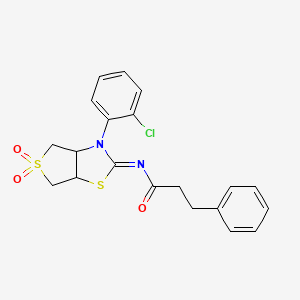 N-[(2E)-3-(2-chlorophenyl)-5,5-dioxidotetrahydrothieno[3,4-d][1,3]thiazol-2(3H)-ylidene]-3-phenylpropanamide