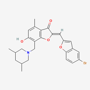 (2Z)-2-[(5-bromo-1-benzofuran-2-yl)methylidene]-7-[(3,5-dimethylpiperidin-1-yl)methyl]-6-hydroxy-4-methyl-1-benzofuran-3(2H)-one