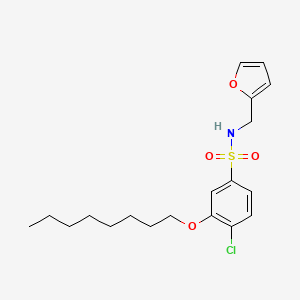 4-chloro-N-[(furan-2-yl)methyl]-3-(octyloxy)benzene-1-sulfonamide