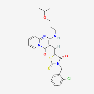 3-{(Z)-[3-(2-chlorobenzyl)-4-oxo-2-thioxo-1,3-thiazolidin-5-ylidene]methyl}-2-{[3-(propan-2-yloxy)propyl]amino}-4H-pyrido[1,2-a]pyrimidin-4-one