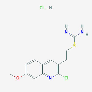 2-(2-Chloro-7-methoxyquinolin-3-yl)ethyl carbamimidothioate;hydrochloride