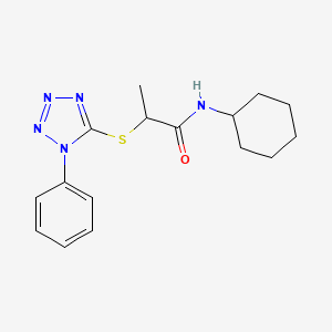 N-cyclohexyl-2-[(1-phenyl-1H-tetrazol-5-yl)sulfanyl]propanamide