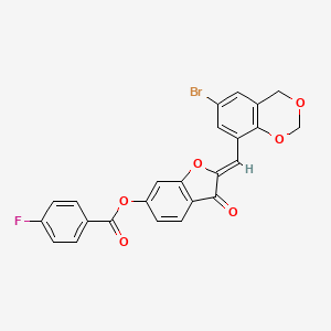 (2Z)-2-[(6-bromo-4H-1,3-benzodioxin-8-yl)methylidene]-3-oxo-2,3-dihydro-1-benzofuran-6-yl 4-fluorobenzoate