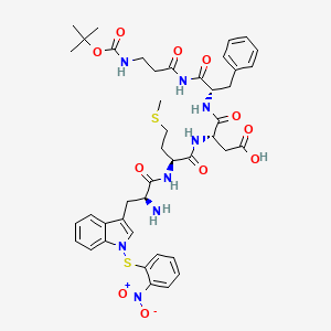 molecular formula C43H52N8O11S2 B1220809 (3S)-3-[[(2S)-2-[[(2S)-2-amino-3-[1-(2-nitrophenyl)sulfanylindol-3-yl]propanoyl]amino]-4-methylsulfanylbutanoyl]amino]-4-[[(2S)-1-[3-[(2-methylpropan-2-yl)oxycarbonylamino]propanoylamino]-1-oxo-3-phenylpropan-2-yl]amino]-4-oxobutanoic acid CAS No. 72957-43-8