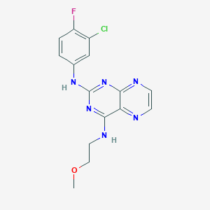 (3-Chloro-4-fluorophenyl){4-[(2-methoxyethyl)amino]pteridin-2-yl}amine