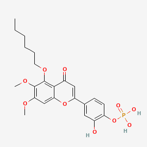 B1220812 5-Hexyloxy-3',4'-dihydroxy-6,7-dimethoxyflavone 4'-phosphate CAS No. 111372-46-4