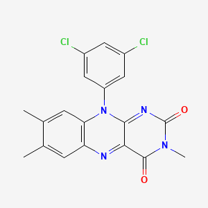 molecular formula C19H14Cl2N4O2 B1220813 10-(3',5'-Dichlorophenyl)-3-methylflavin CAS No. 119237-62-6