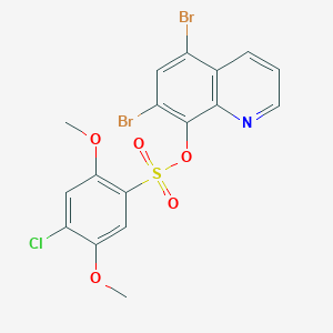 5,7-Dibromoquinolin-8-yl 4-chloro-2,5-dimethoxybenzene-1-sulfonate