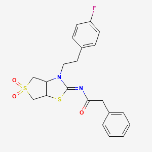 N-[(2E)-3-[2-(4-fluorophenyl)ethyl]-5,5-dioxidotetrahydrothieno[3,4-d][1,3]thiazol-2(3H)-ylidene]-2-phenylacetamide