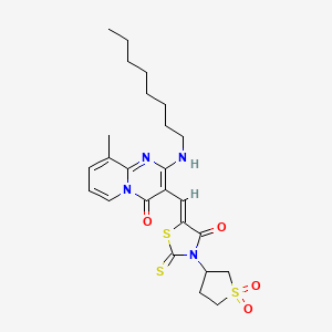 3-{(Z)-[3-(1,1-dioxidotetrahydrothiophen-3-yl)-4-oxo-2-thioxo-1,3-thiazolidin-5-ylidene]methyl}-9-methyl-2-(octylamino)-4H-pyrido[1,2-a]pyrimidin-4-one