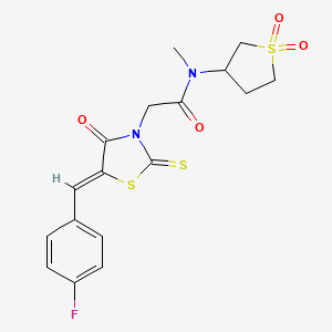 N-(1,1-dioxidotetrahydrothiophen-3-yl)-2-[(5Z)-5-(4-fluorobenzylidene)-4-oxo-2-thioxo-1,3-thiazolidin-3-yl]-N-methylacetamide