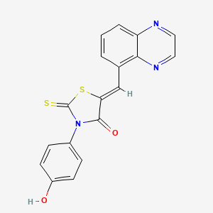 (5Z)-3-(4-hydroxyphenyl)-5-(quinoxalin-5-ylmethylidene)-2-thioxo-1,3-thiazolidin-4-one