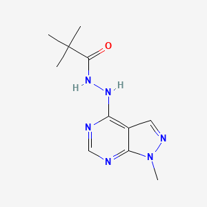 molecular formula C11H16N6O B12208218 2,2-dimethyl-N'-(1-methyl-1H-pyrazolo[3,4-d]pyrimidin-4-yl)propanehydrazide 