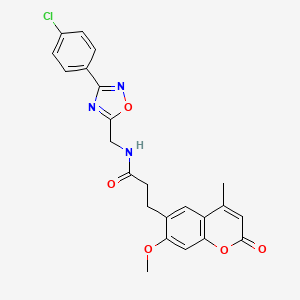 N-((3-(4-chlorophenyl)-1,2,4-oxadiazol-5-yl)methyl)-3-(7-methoxy-4-methyl-2-oxo-2H-chromen-6-yl)propanamide