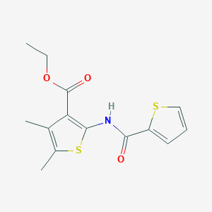 molecular formula C14H15NO3S2 B1220824 4,5-Dimethyl-2-[[oxo(thiophen-2-yl)methyl]amino]-3-thiophenecarboxylic acid ethyl ester 