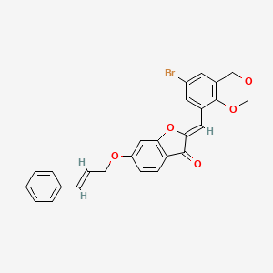 (2Z)-2-[(6-bromo-4H-1,3-benzodioxin-8-yl)methylidene]-6-{[(2E)-3-phenylprop-2-en-1-yl]oxy}-1-benzofuran-3(2H)-one