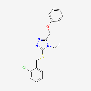 ({5-[(2-Chlorophenyl)methylthio]-4-ethyl-1,2,4-triazol-3-yl}methoxy)benzene