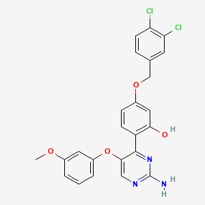 2-[2-Amino-5-(3-methoxyphenoxy)pyrimidin-4-yl]-5-[(3,4-dichlorobenzyl)oxy]phenol