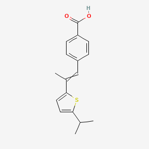 molecular formula C17H18O2S B1220828 (E)-4-(2-(5-isopropylthiophen-2-yl)prop-1-enyl)benzoic acid 