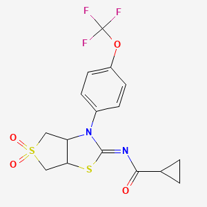 N-[(2Z)-5,5-dioxido-3-[4-(trifluoromethoxy)phenyl]tetrahydrothieno[3,4-d][1,3]thiazol-2(3H)-ylidene]cyclopropanecarboxamide