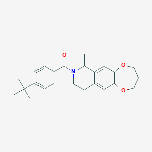 molecular formula C24H29NO3 B12208324 (4-tert-butylphenyl)(7-methyl-3,4,9,10-tetrahydro-2H-[1,4]dioxepino[2,3-g]isoquinolin-8(7H)-yl)methanone 