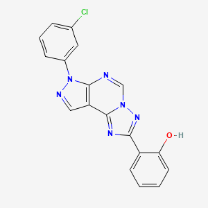 2-[10-(3-Chlorophenyl)-3,5,6,8,10,11-hexaazatricyclo[7.3.0.0^{2,6}]dodeca-1(9),2,4,7,11-pentaen-4-yl]phenol