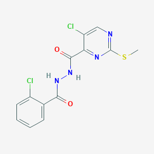 5-chloro-N'-[(2-chlorophenyl)carbonyl]-2-(methylsulfanyl)pyrimidine-4-carbohydrazide