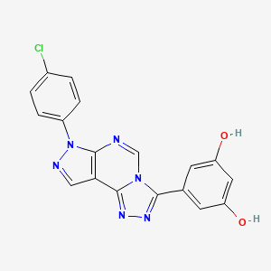 5-[7-(4-chlorophenyl)-7H-pyrazolo[4,3-e][1,2,4]triazolo[4,3-c]pyrimidin-3-yl]benzene-1,3-diol